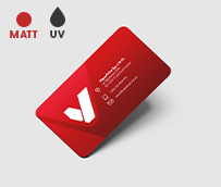 Mediacards mit Mattfolie und partiellem UV Lack